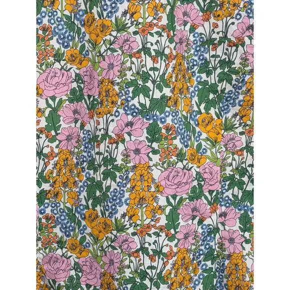 J. Crew Liberty Petunia Floral Slim-Fit Button-Up Shirt Green Yellow Women's 10 - Picture 5 of 10